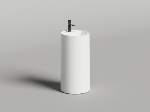 Раковина из искусственного камня Salini ARMONIA 130422M 45х45 напольная цвет белый без отверстий под смеситель